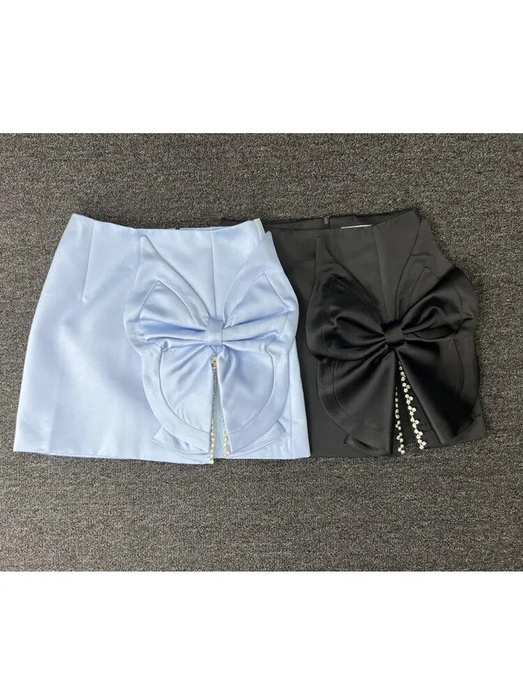 Crystal Bow Mini Skirt