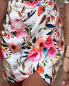 One Shoulder Floral Print Bodycon Dress